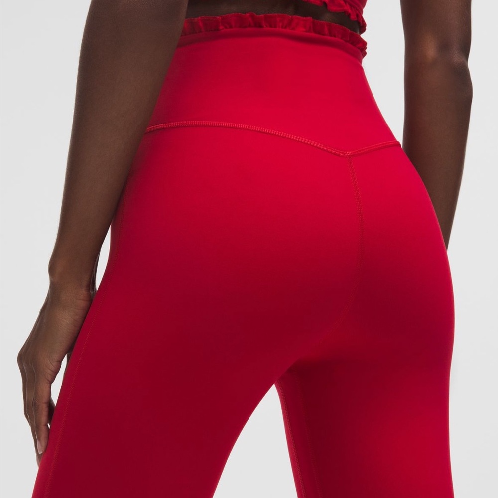 Lululemon Nulu Ruffle-Trim flared pant Leggings - Dark Red - 4